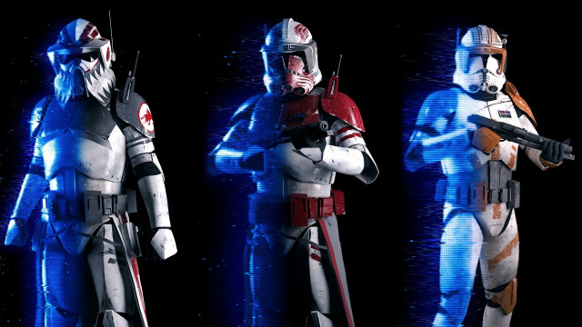 Starwars characters line blue background free wallpaper for desktop - medium preview image