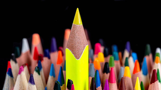 Colored pencils black background childlike free wallpaper for desktop - medium preview image