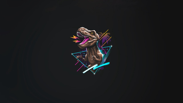 Dinosaur tshirt lightning glowing vector free wallpaper for desktop - medium preview image