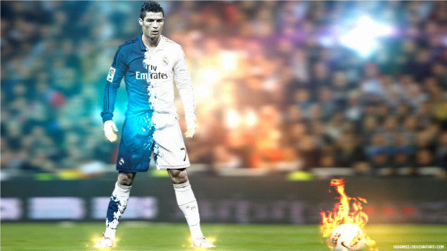 Man soccer field fireball fire free wallpaper for desktop - medium preview image