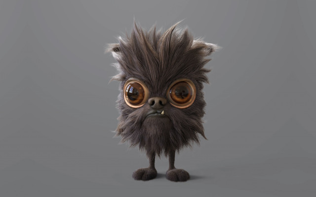 Furry animal big eyes mustache free wallpaper for desktop - medium preview image