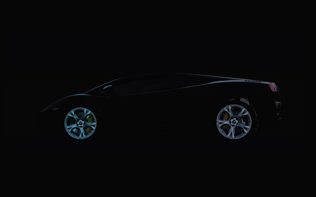 Black sports car dark lights free wallpaper for desktop - medium preview image