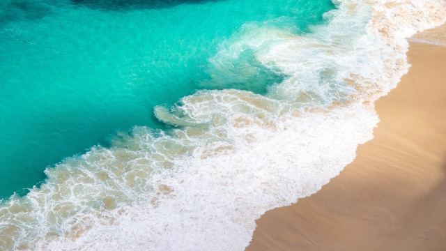 Beach wave boat ocean sand free wallpaper for desktop - medium preview image