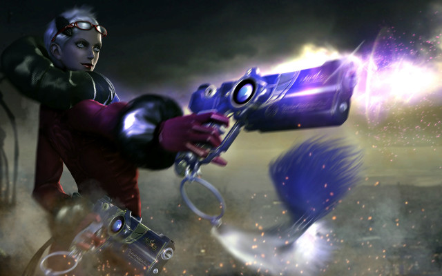 Man gun cat lightning battle free wallpaper for desktop - medium preview image