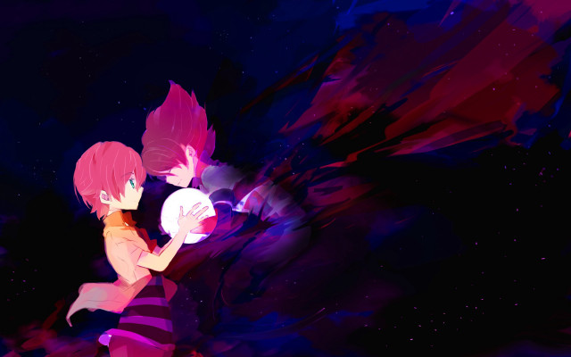 Girl heart astronaut starry night free wallpaper for desktop - medium preview image