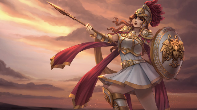 Roman armor woman sword shield free wallpaper for desktop - medium preview image