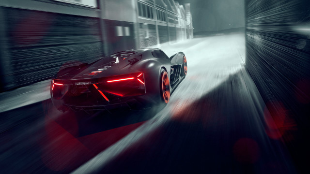 Black sports car night red #2 free wallpaper for desktop - medium preview image