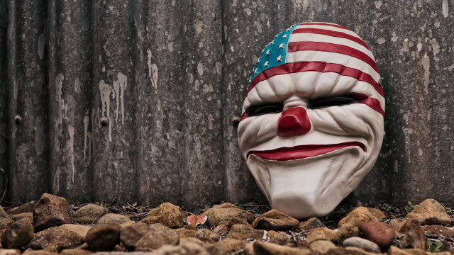 Mask flag rocks wall fence free wallpaper for desktop - medium preview image