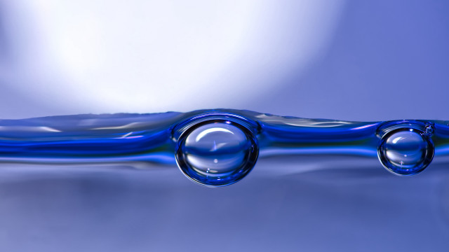 Blue water droplet abstract macro free wallpaper for desktop - medium preview image