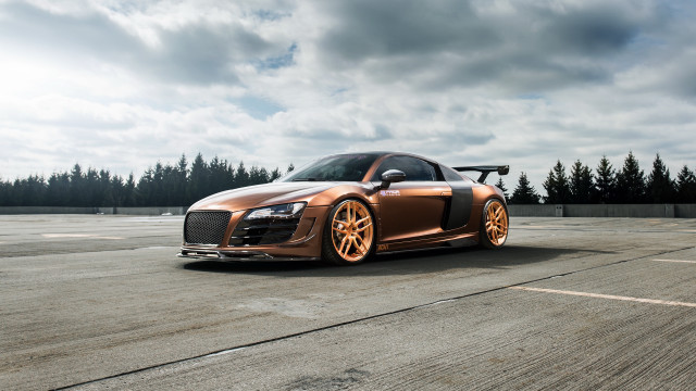 Bronze matte car concrete forest free wallpaper for desktop - medium preview image