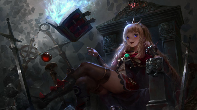 Woman chair knife clock light free wallpaper for desktop - medium preview image