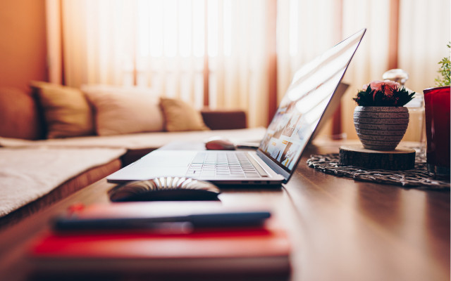 Laptop desk flower pot living free wallpaper for desktop - medium preview image