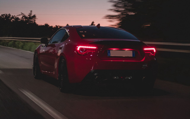 Red sports car night road #8 free wallpaper for desktop - medium preview image