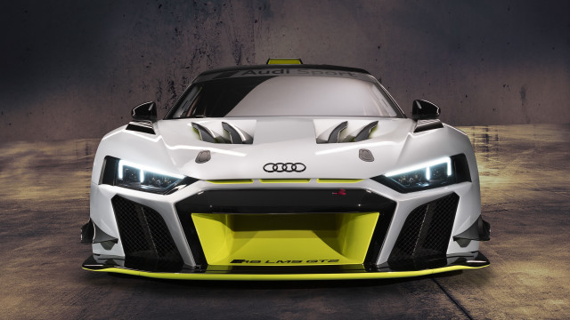 White yellow sports car headlights free wallpaper for desktop - medium preview image