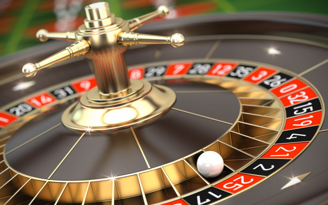 Golden roulette casino chips ball free wallpaper for desktop - medium preview image