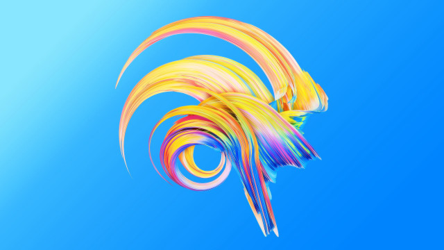 Colorful bird flying rainbow tail free wallpaper for desktop - medium preview image