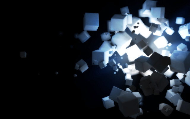 Flying cubes dark room beeple free wallpaper for desktop - medium preview image