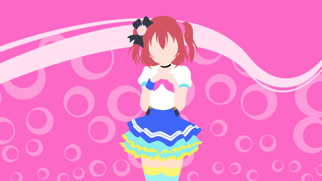 Girl skirt bow hair pink free wallpaper for desktop - medium preview image