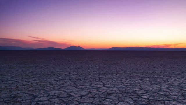 Lone bird desert sunset mountains free wallpaper for desktop - medium preview image
