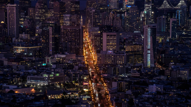 Cityscape night lights aurora ferris free wallpaper for desktop - medium preview image