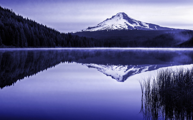 Mountain reflection lake trees sky #6 free wallpaper for desktop - medium preview image
