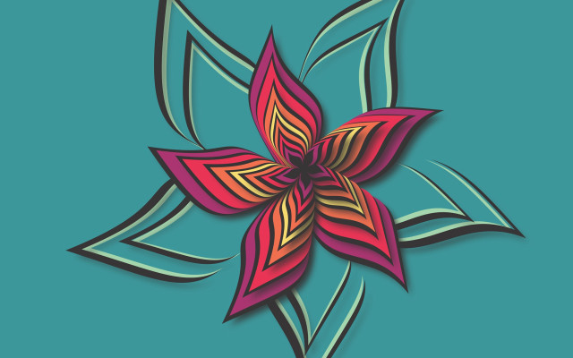 Red flower green background gradient free wallpaper for desktop - medium preview image