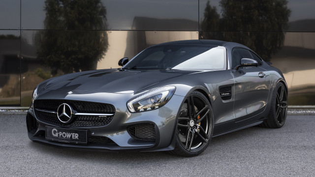 Silver mercedes sports car glass free wallpaper for desktop - medium preview image