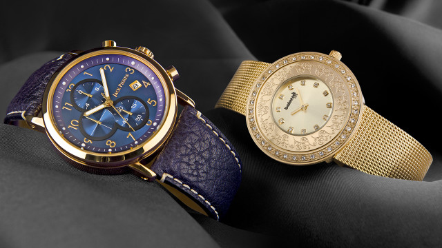 Watches black surface gold blue free wallpaper for desktop - medium preview image