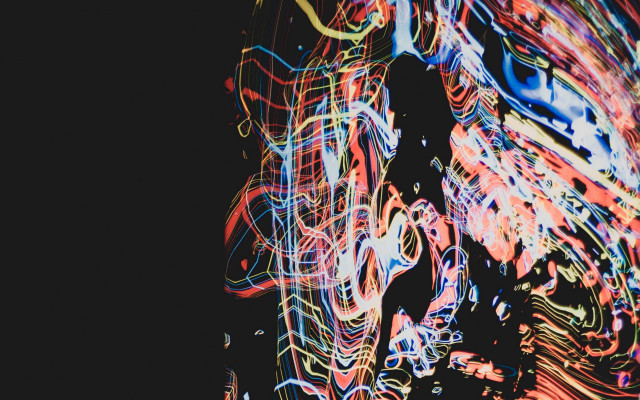 Black pattern colorful lines shapes free wallpaper for desktop - medium preview image