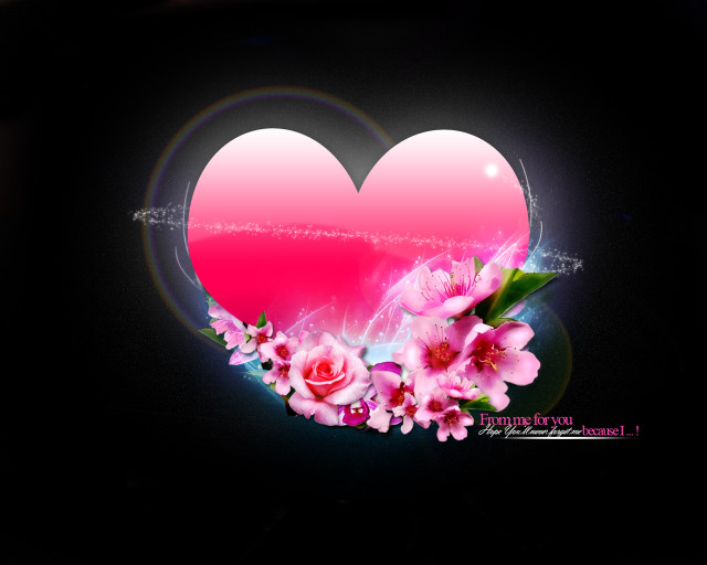 Heart pink flower lycoart love free wallpaper for desktop - medium preview image