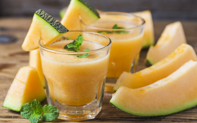 Wooden table fruit veggies glasses free wallpaper for desktop - medium preview image