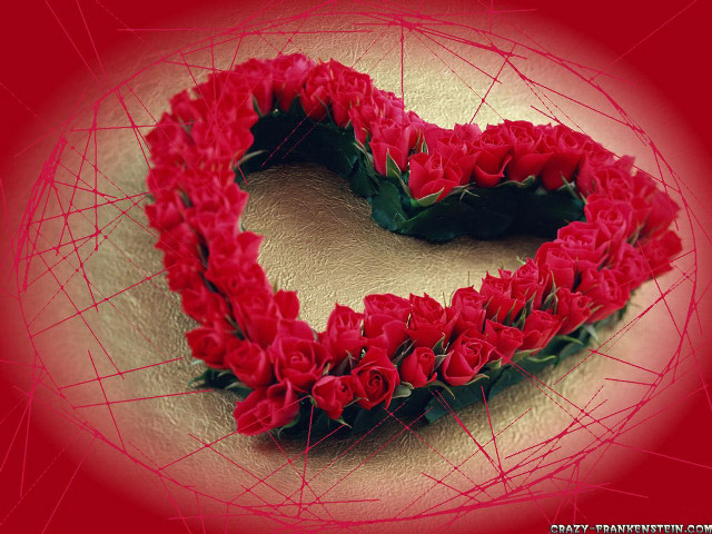 Heart red roses background red free wallpaper for desktop - medium preview image