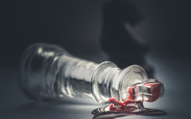 Glass bottle red liquid black free wallpaper for desktop - medium preview image