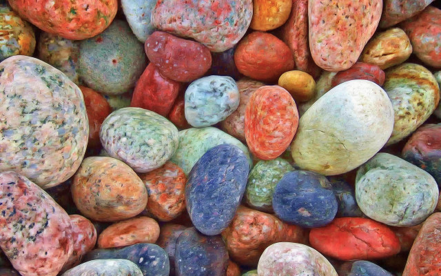 Colorful rocks pile detailed pointillism free wallpaper for desktop - medium preview image