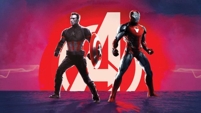 Avengers red background red moon free wallpaper for desktop - medium preview image