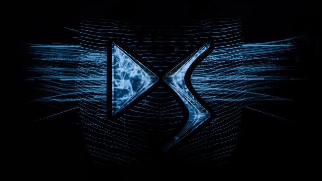 Black background blue x logo free wallpaper for desktop - medium preview image