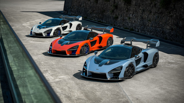 Three supercars parking lot stone free wallpaper for desktop - medium preview image