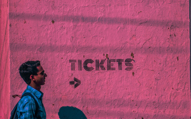 Man pink wall tickets neon free wallpaper for desktop - medium preview image