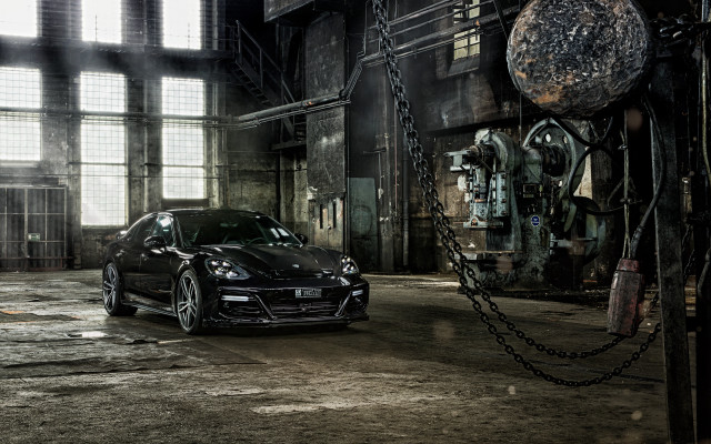 Black car industrial building chain free wallpaper for desktop - medium preview image