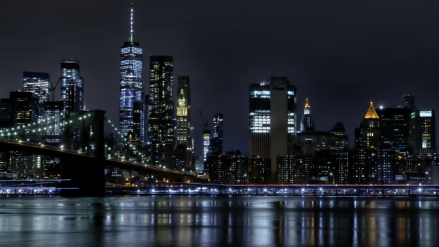 City skyline bridge river night #44 free wallpaper for desktop - medium preview image
