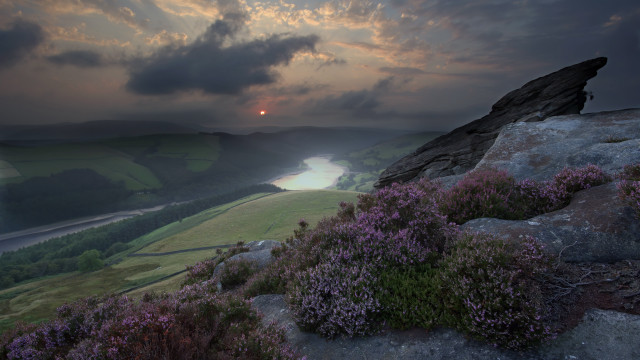 Valley river sunset cloudy sky free wallpaper for desktop - medium preview image