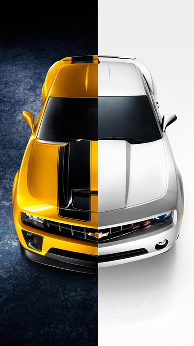 Yellow white car starry sky free wallpaper for mobile - medium preview image