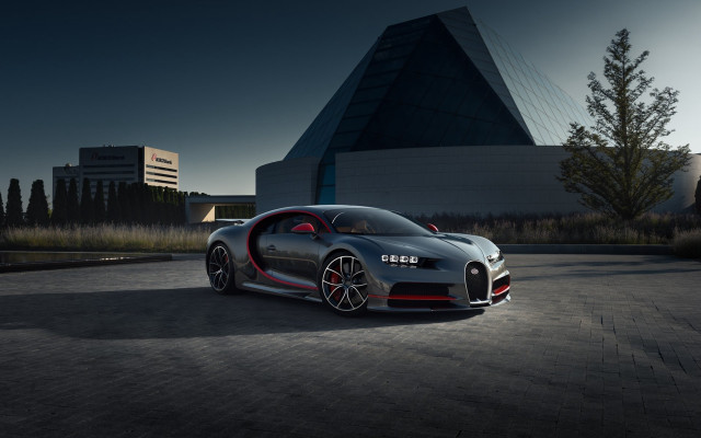 Bugatti night building sky dahlov free wallpaper for desktop - medium preview image