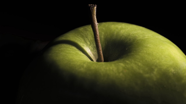 Green apple moon planet black free wallpaper for desktop - medium preview image