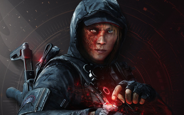 Man hooded knife flashlight redlight free wallpaper for desktop - medium preview image