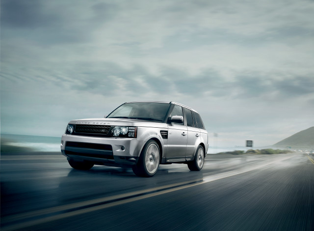 White range rover mountain road free wallpaper for desktop - medium preview image