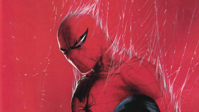 Spiderman red background white lines free wallpaper for desktop - medium preview image