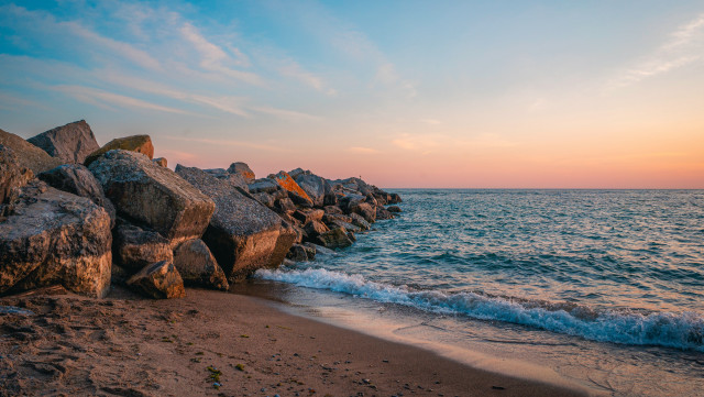Andor basch beach sunset ocean free wallpaper for desktop - medium preview image