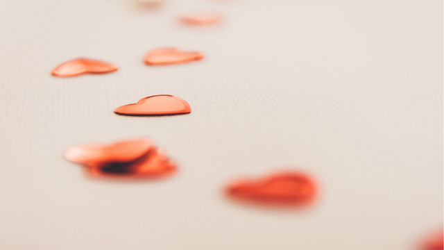 Romantic hearts table cellphone red free wallpaper for desktop - medium preview image