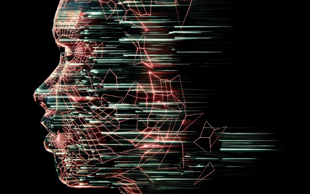 Cyberpunk face lines dots android free wallpaper for desktop - medium preview image